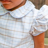 Blue & Tan Plaid Sally Dress