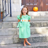 Paradise Pumpkin Smocked Green Windowpane Beverly Dress