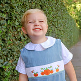 Pumpkin Smocked Green Gingham Longall