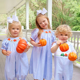 Pumpkin Delight Smocked Blue Jon Jon