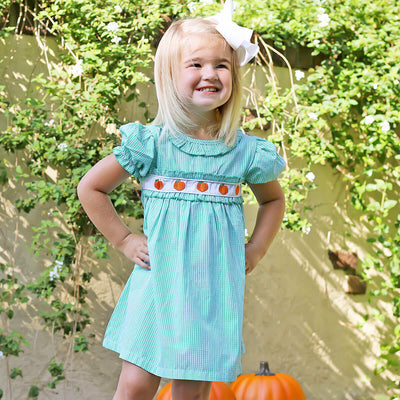 Pumpkin Harvest Delight Turquoise Dress
