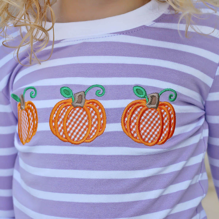 Sweet Pumpkin Lavender Stripe Pajamas