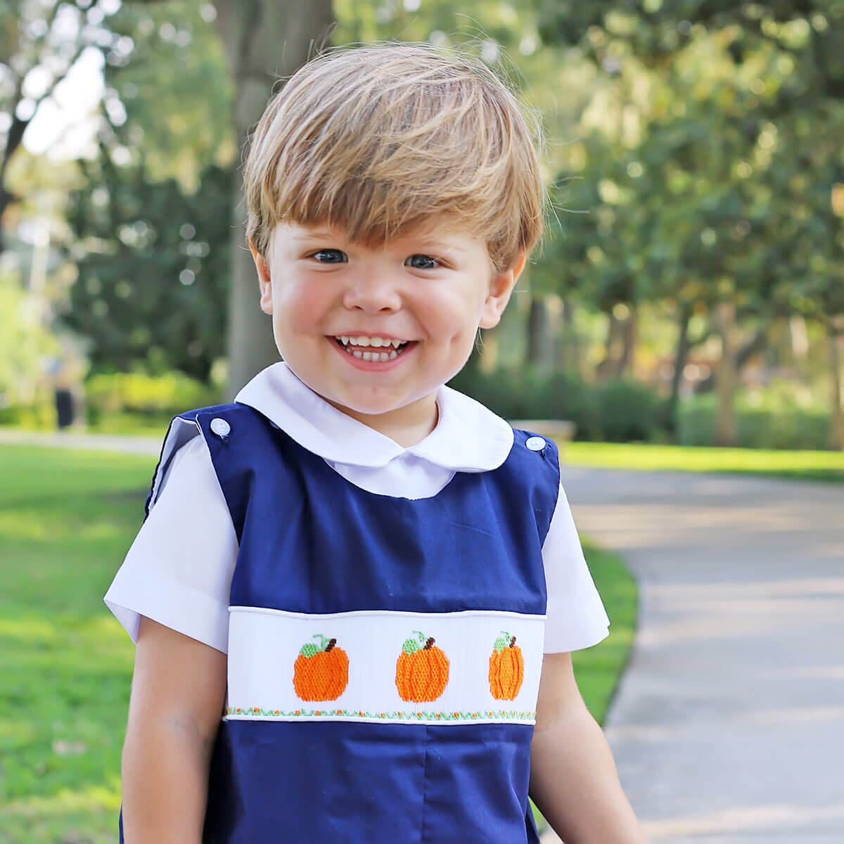 Smocked Navy and White Jon offers Jon 2T