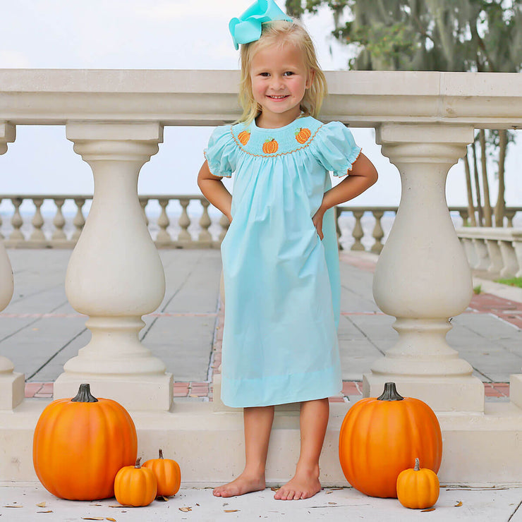Pumpkin Harvest Wishes Smocked Dress