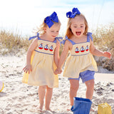 Newport Sailboat Yellow Gingham Aubree Short Set