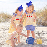 Newport Sailboat Yellow Gingham Aubree Short Set