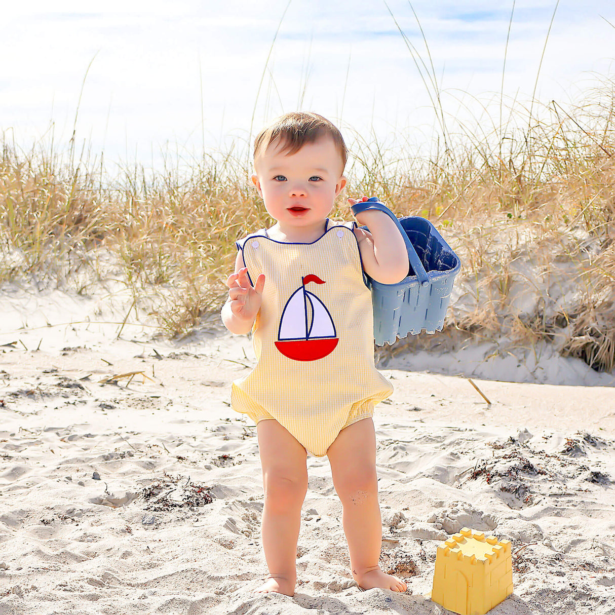 Newport Sailboat Yellow Gingham Sun Bubble