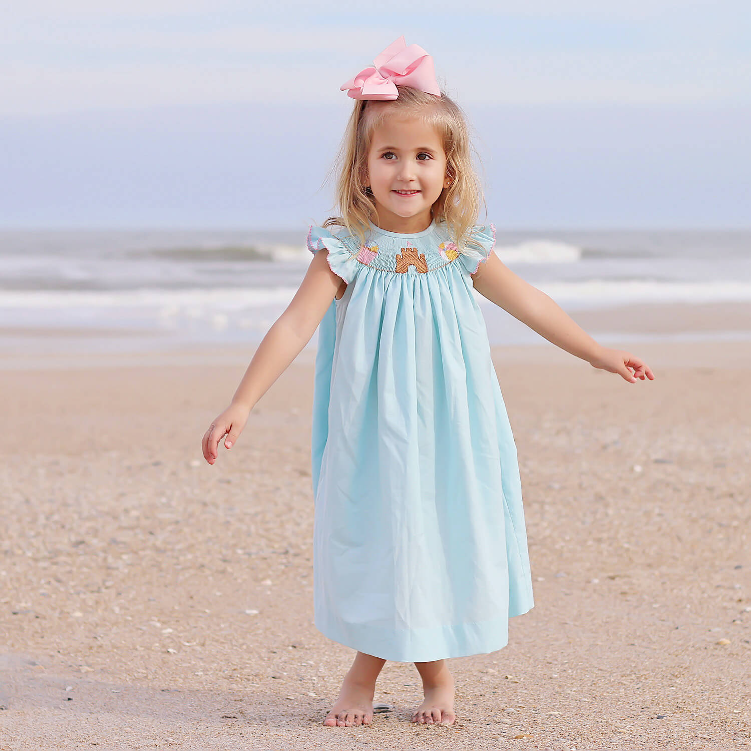 Mint Solid Beach Smocked Dress – Classic Whimsy