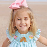 Beach Baby Mint Smocked Angel Sleeve Dress