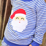 Happy Santa Blue Stripe Jogger Set