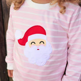 Happy Santa Pink Stripe Jogger Set