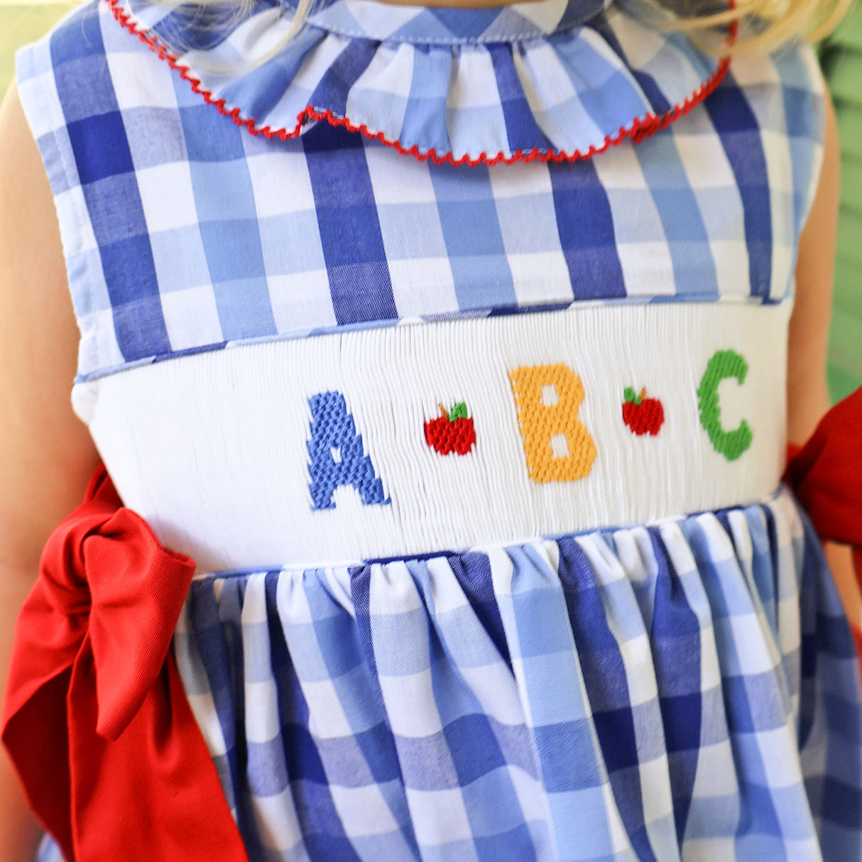 School Ready Smocked Blue Plaid Beverly Short Set