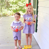 School Days Smocked Navy Plaid Jon Jon