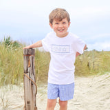 Seashell Smocked Blue Gingham Short Set