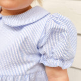 Light Blue Stripe Collared Bubble