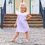 Floral Eggs Purple Gingham Amelia Dress