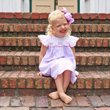 Floral Eggs Purple Gingham Amelia Dress