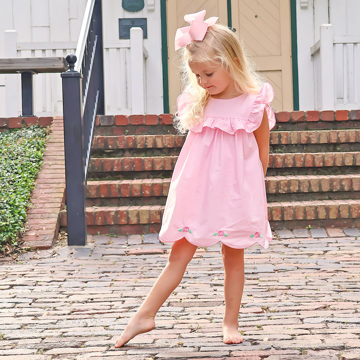 Sweet Flower Pink Bib Dress