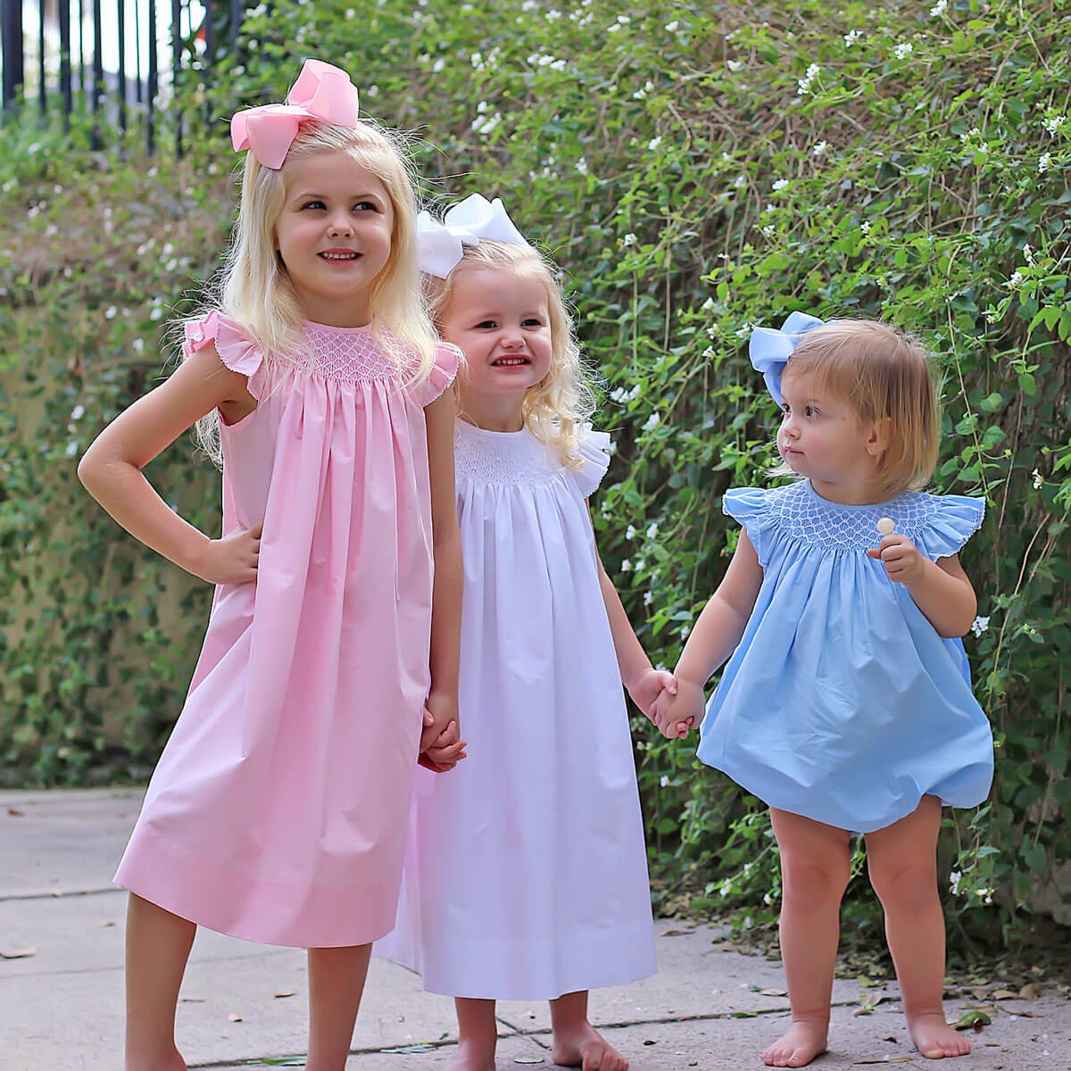 Shine Like A Pearl Blue Smocked Bubble – Classic Whimsy
