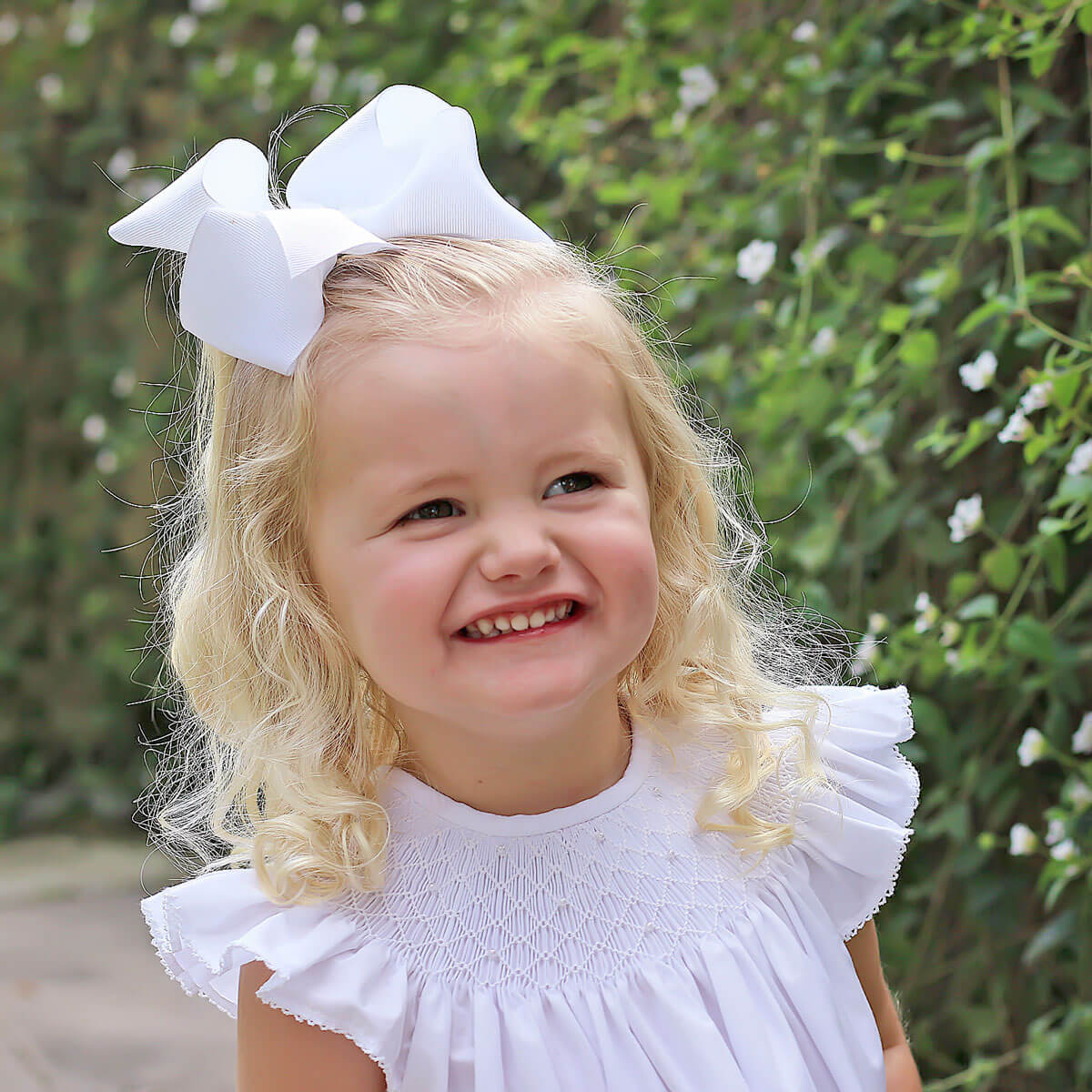 Shine Like A Pearl White Smocked Dress by Classic Whimsy Girls Dresses 6M