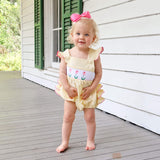 Tulip Smocked Mini Yellow Gingham Leah Bubble