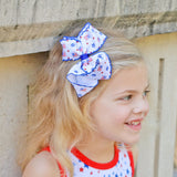 Flag Print Hair Bow