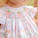 Strawberry Smocked Floral Dress