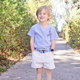 Truck Blue Stripe Short Sleeve Pocket Shirt