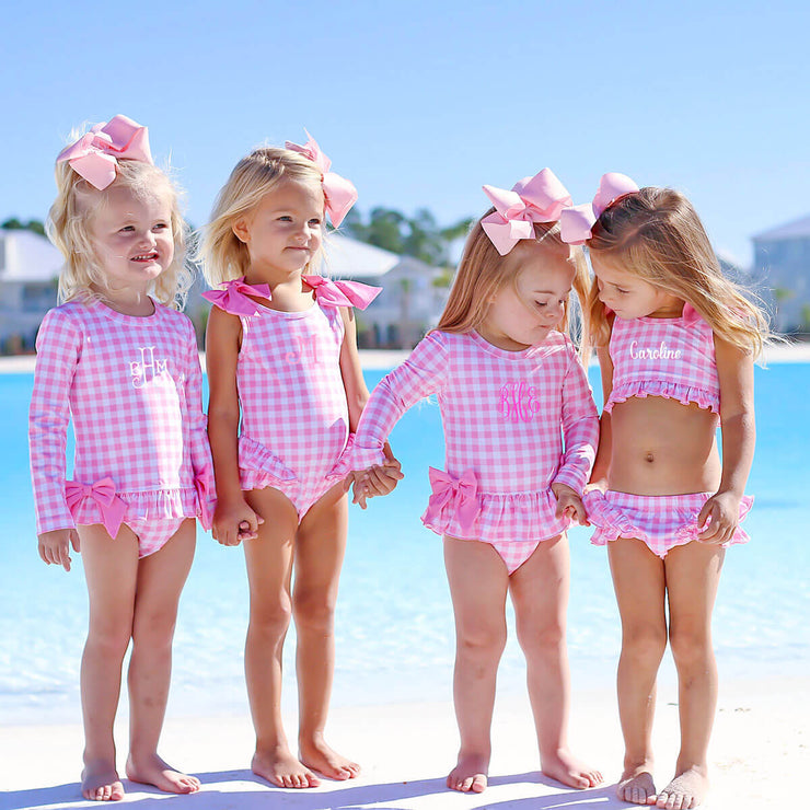 Capri Pink Rash Guard Swimsuit