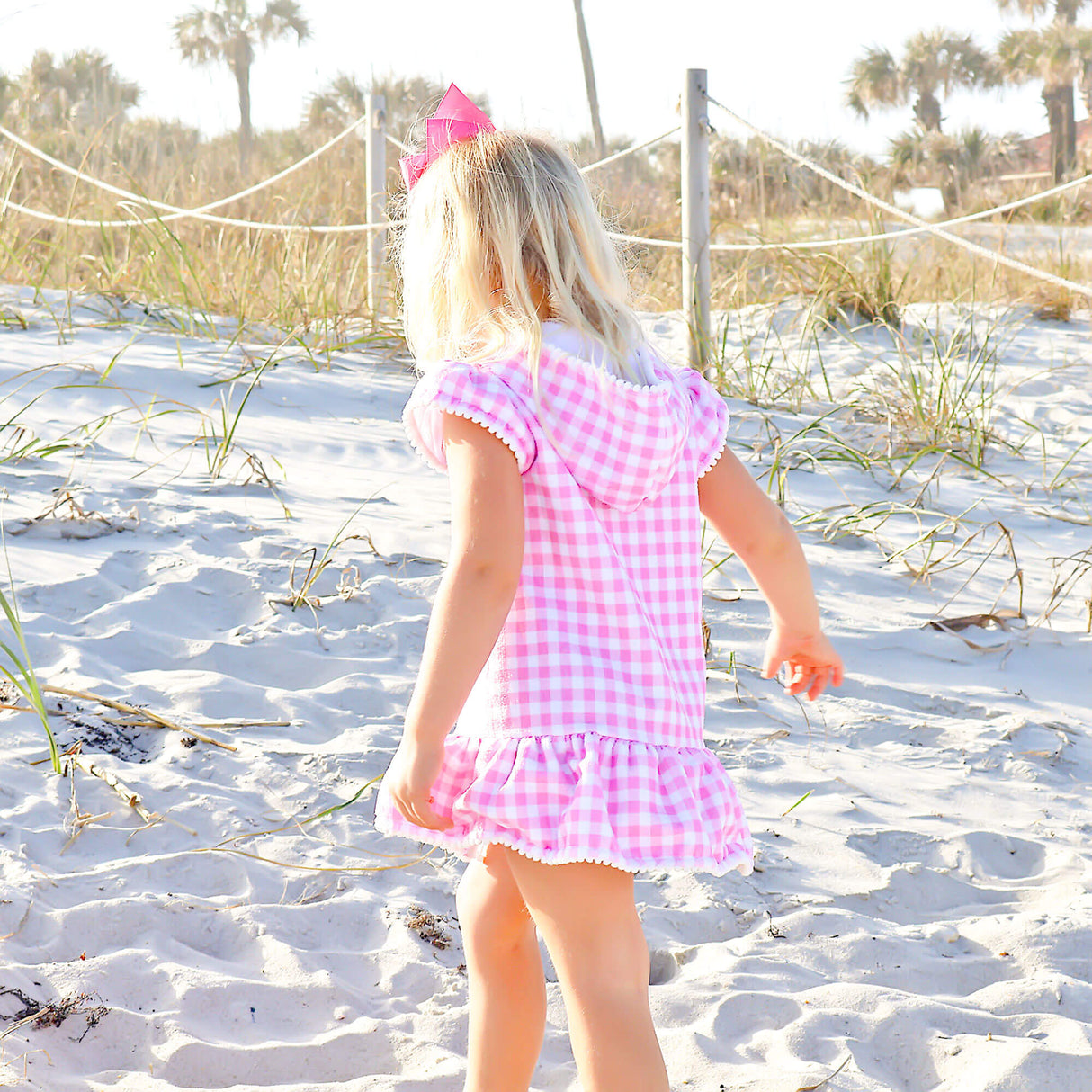 Pink Gingham Swim Cover Up