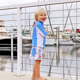 Watercolor Sailboat Swim Trunks