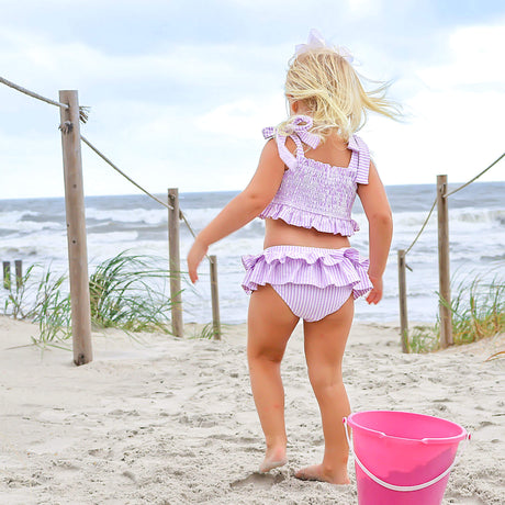 Santorini Purple Stripe Two Piece Swimsuit