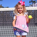 Tennis Racquet Pink Stripe Aurora Short Set