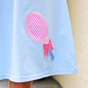 Tennis Appliqué Claire Dress Blue Stripe