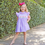 Tulips In Spring Purple Smocked Beverly Dress