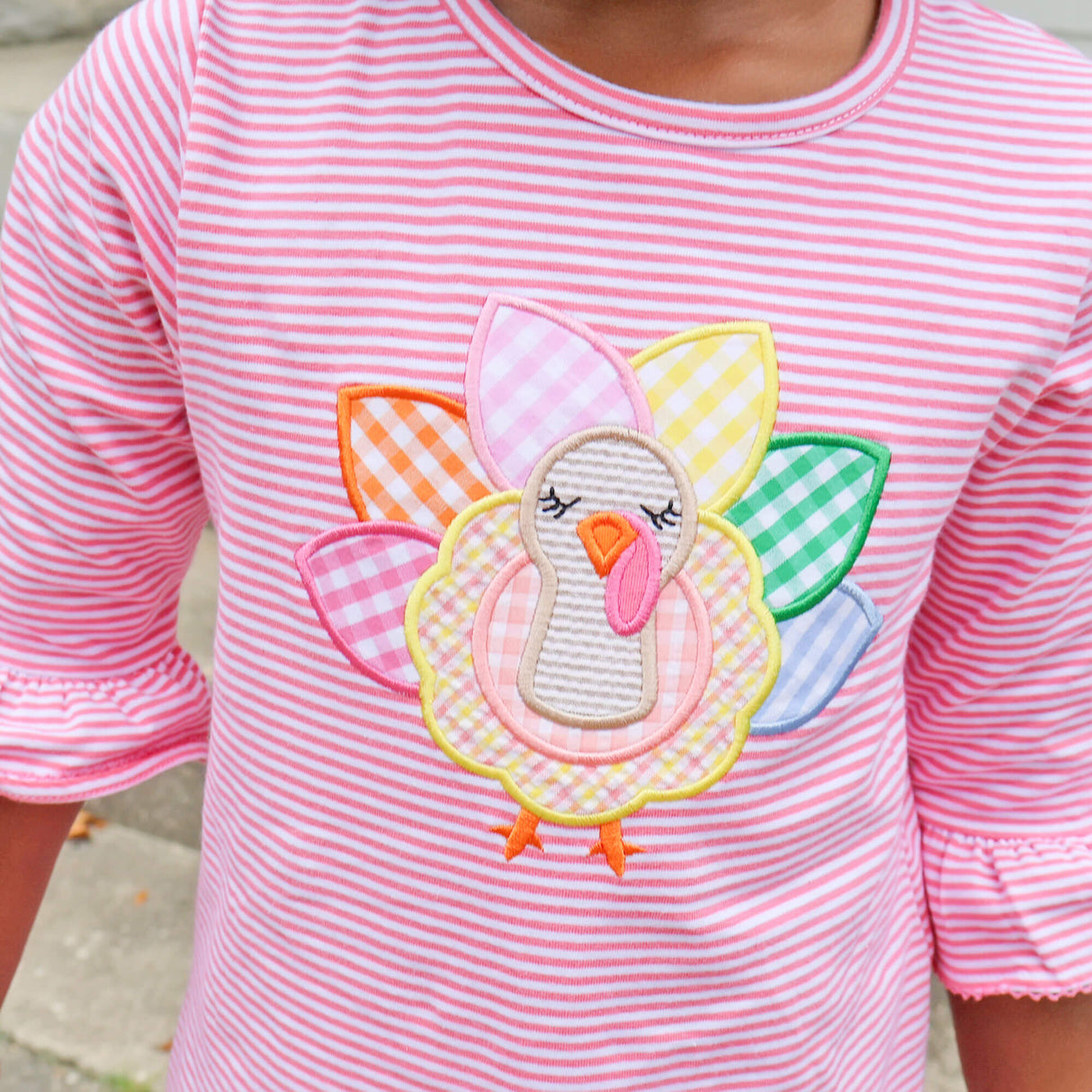 Adorable Turkey Pink Stripe Milly Dress