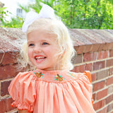 Smocked Turkey Bishop Orange Gingham