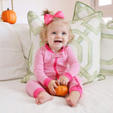 Cute Turkey Pink Stripe Zip Sleeper