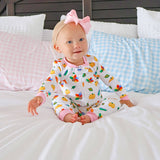 Fall Turkey Print Light Pink Zip Sleeper