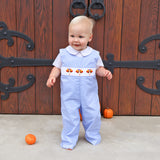Gobblin' Along Smocked Blue Windowpane Longall