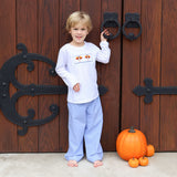 Gobblin' Along Smocked Blue Windowpane Pant Set