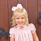 Turkey Smocked Pink Floral Bishop Dress