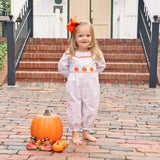 Pumpkin Smocked Blue Floral Long Bubble