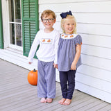 Sweet Turkey Navy Gingham Smocked Bishop Legging Set