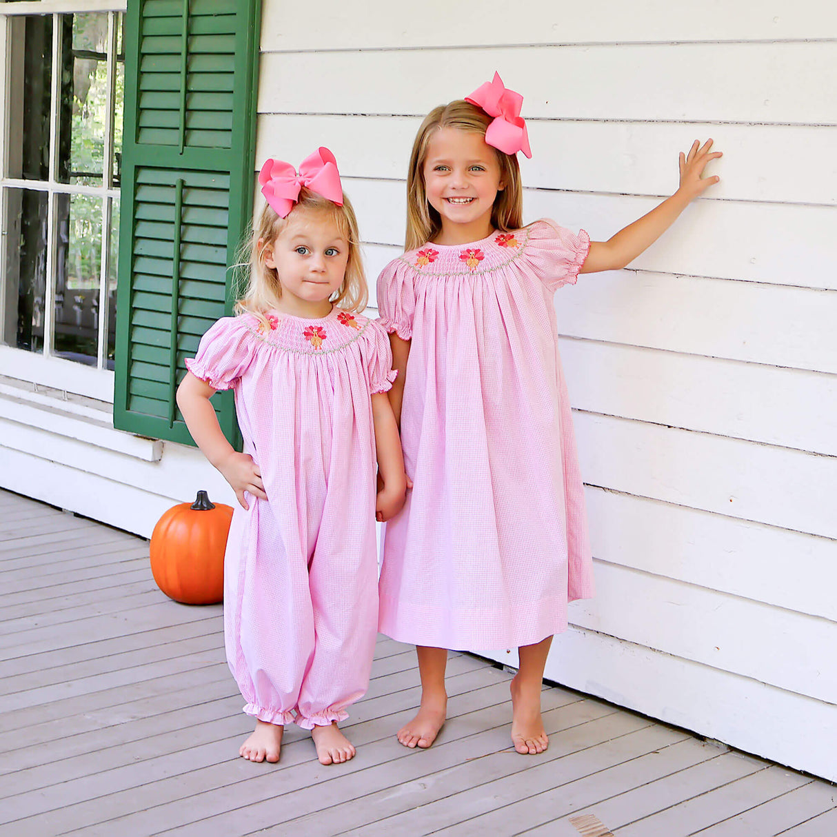 Pink Turkey Smocked Bishop Dress
