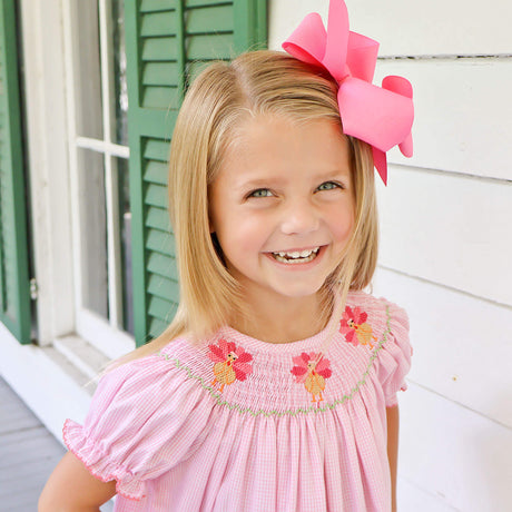 Pink Turkey Smocked Bishop Dress