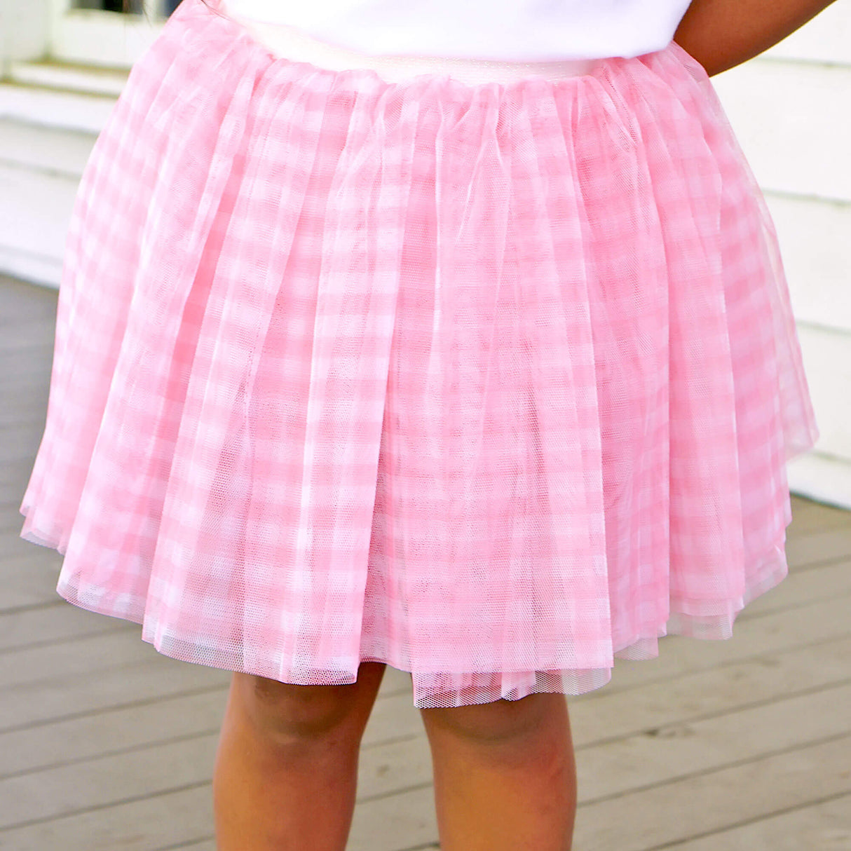 Pink Gingham Tutu Skirt