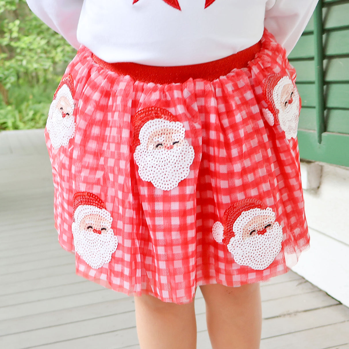 Happy Santa Sequin Tutu Skirt