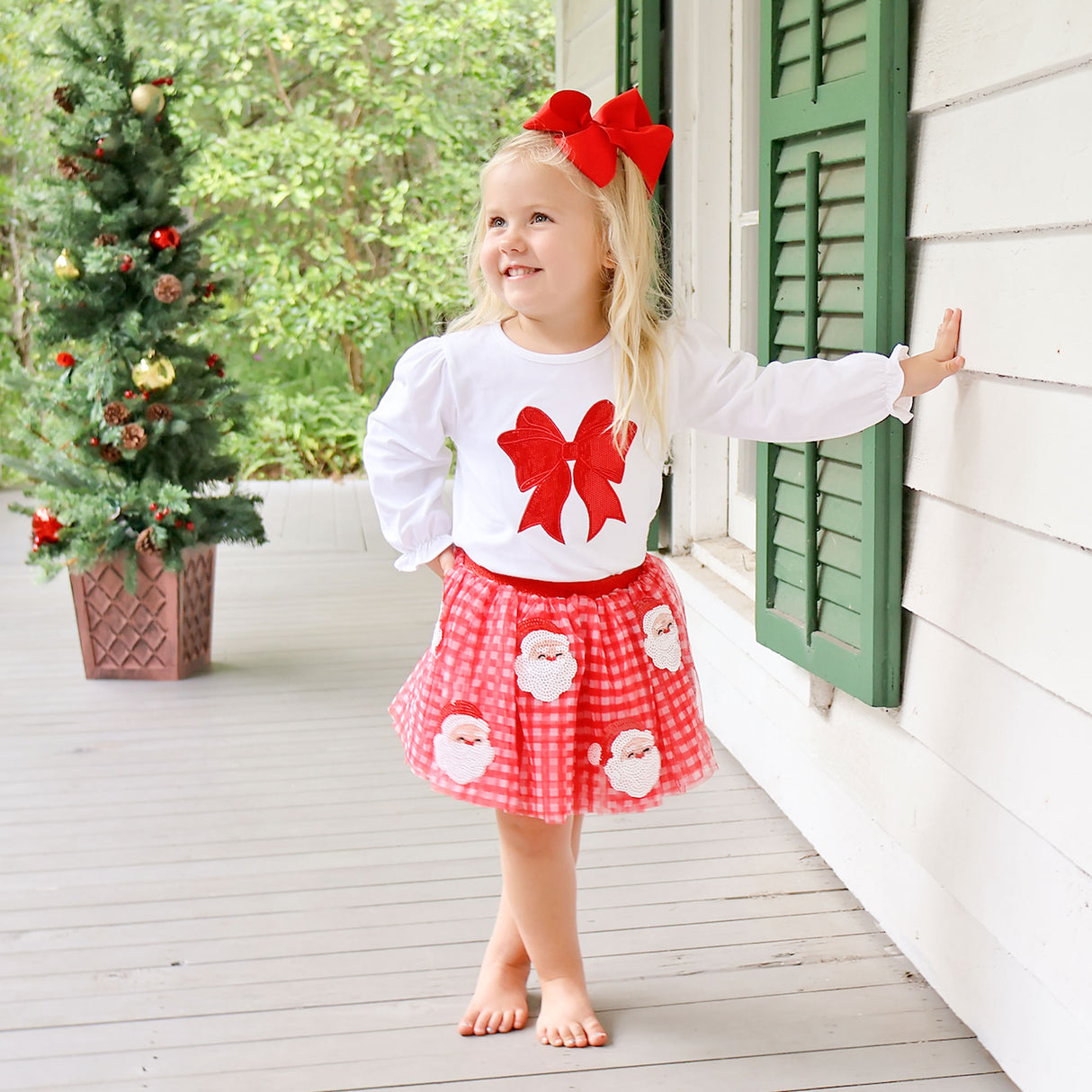 Happy Santa Sequin Tutu Skirt
