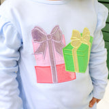 Christmas Presents Blue Long Sleeve Top